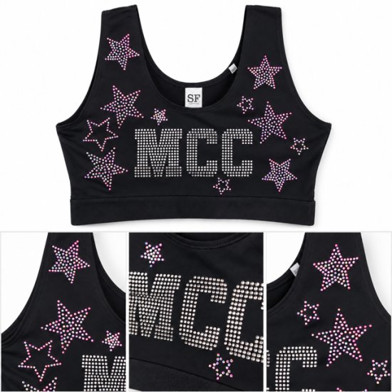 MCC Top Crop Sport Sterne - einseitg bedruckt